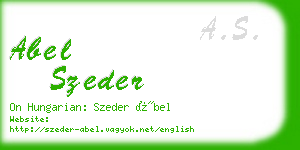 abel szeder business card